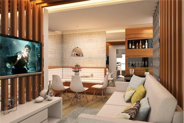 apartamento pequeno moderno paleta de cores