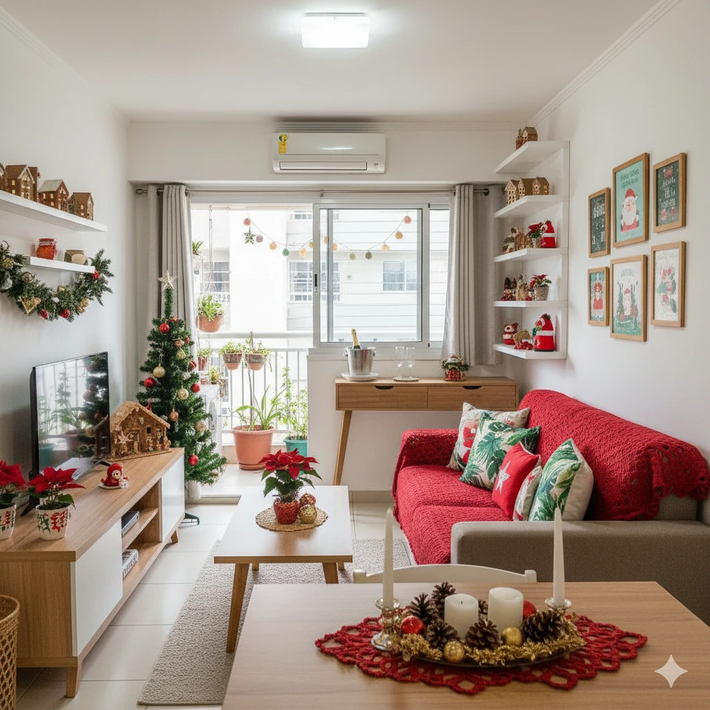como decorar apartamento pequeno no natal