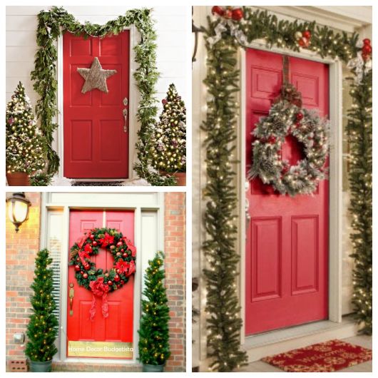 decoração de natal para porta de apartamento tradicional