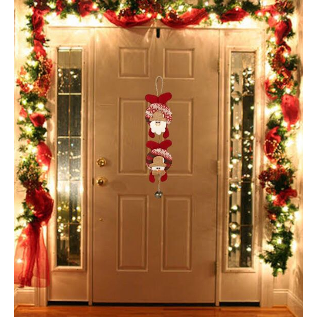 decoração de natal para porta de apartamento pequena