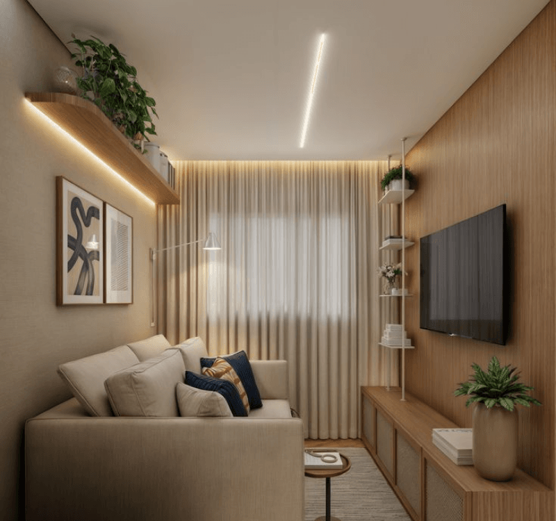 decoração sala pequena apartamento moderna
