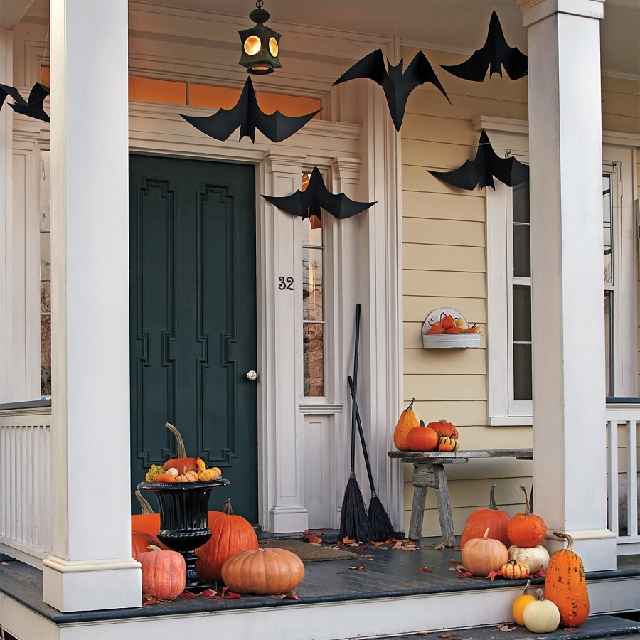 ideias decoração porta apartamento halloween