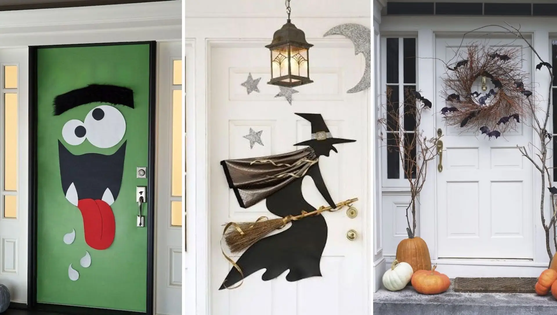 decoração porta halloween elegante