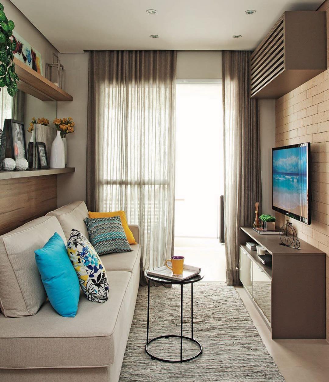cores para sala pequena apartamento