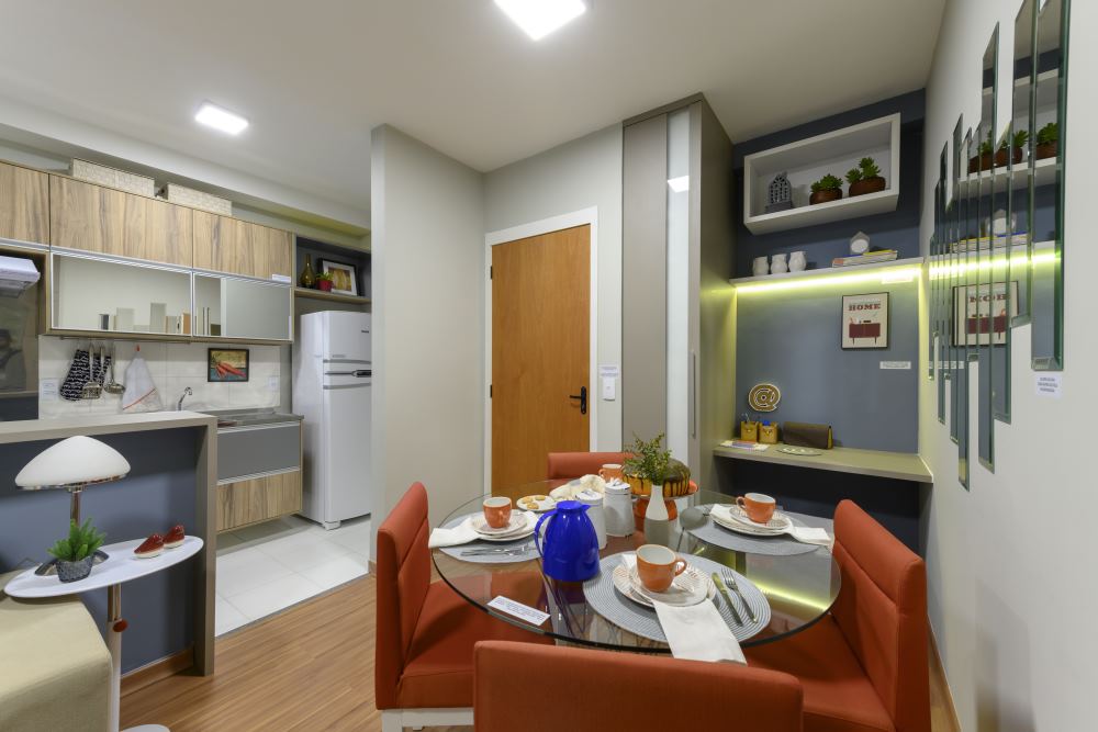 apartamento decorado com iluminação LED