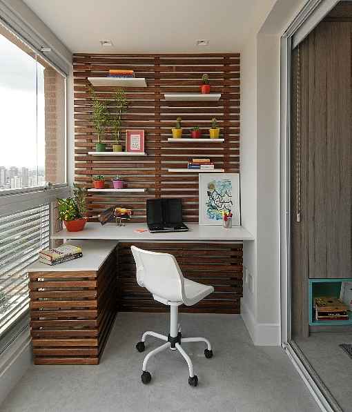 home office na varanda pequena
