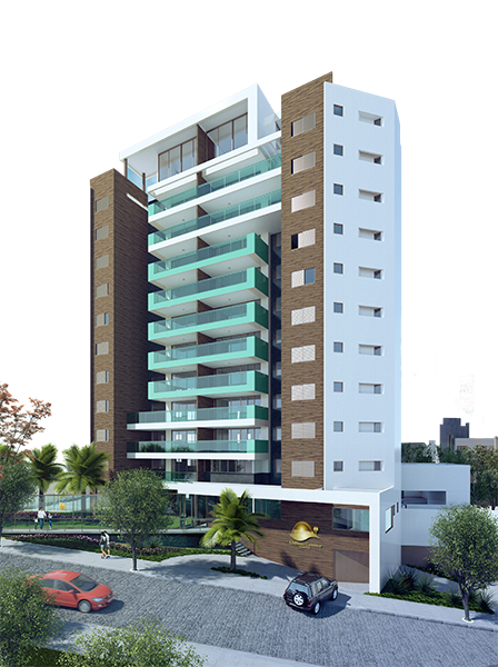 fachada de apartamento com varanda