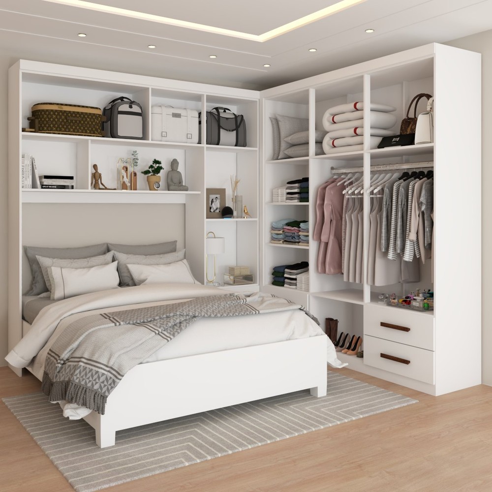 guarda roupa casal com espelho para apartamento