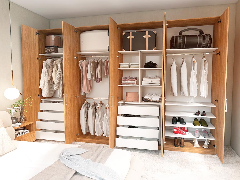 guarda roupa casal com espelho para apartamento
