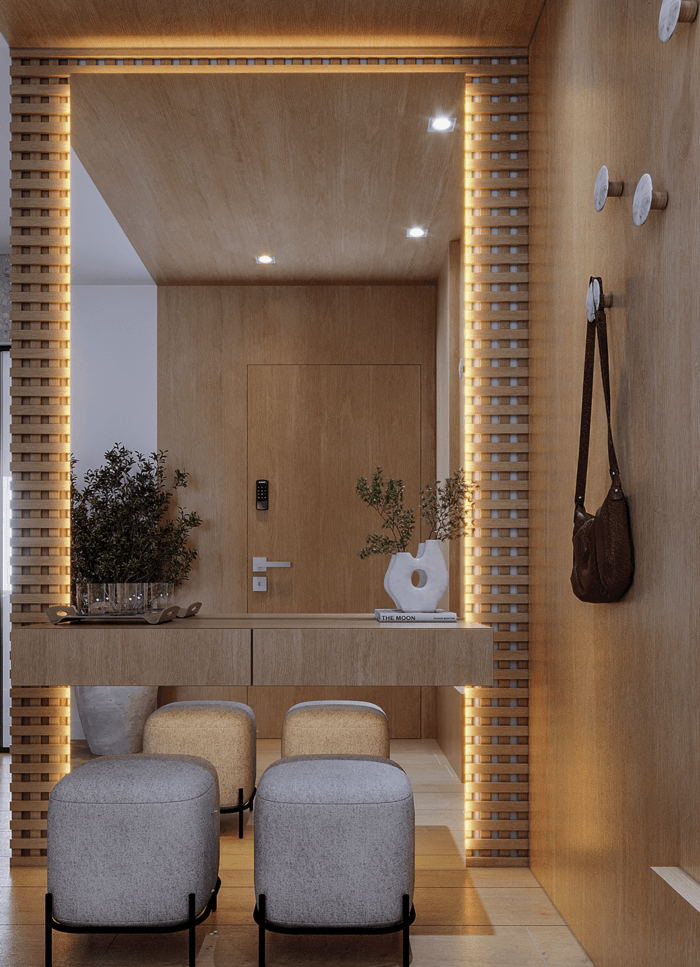 hall de entrada apartamento pequeno organizado