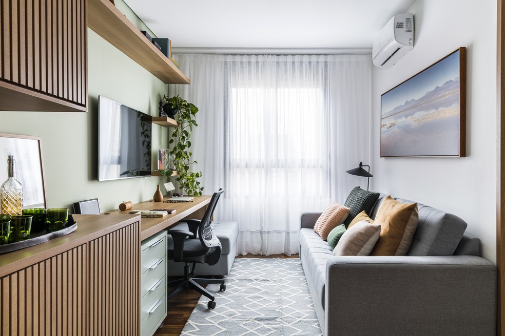 home office integrado sala apartamento