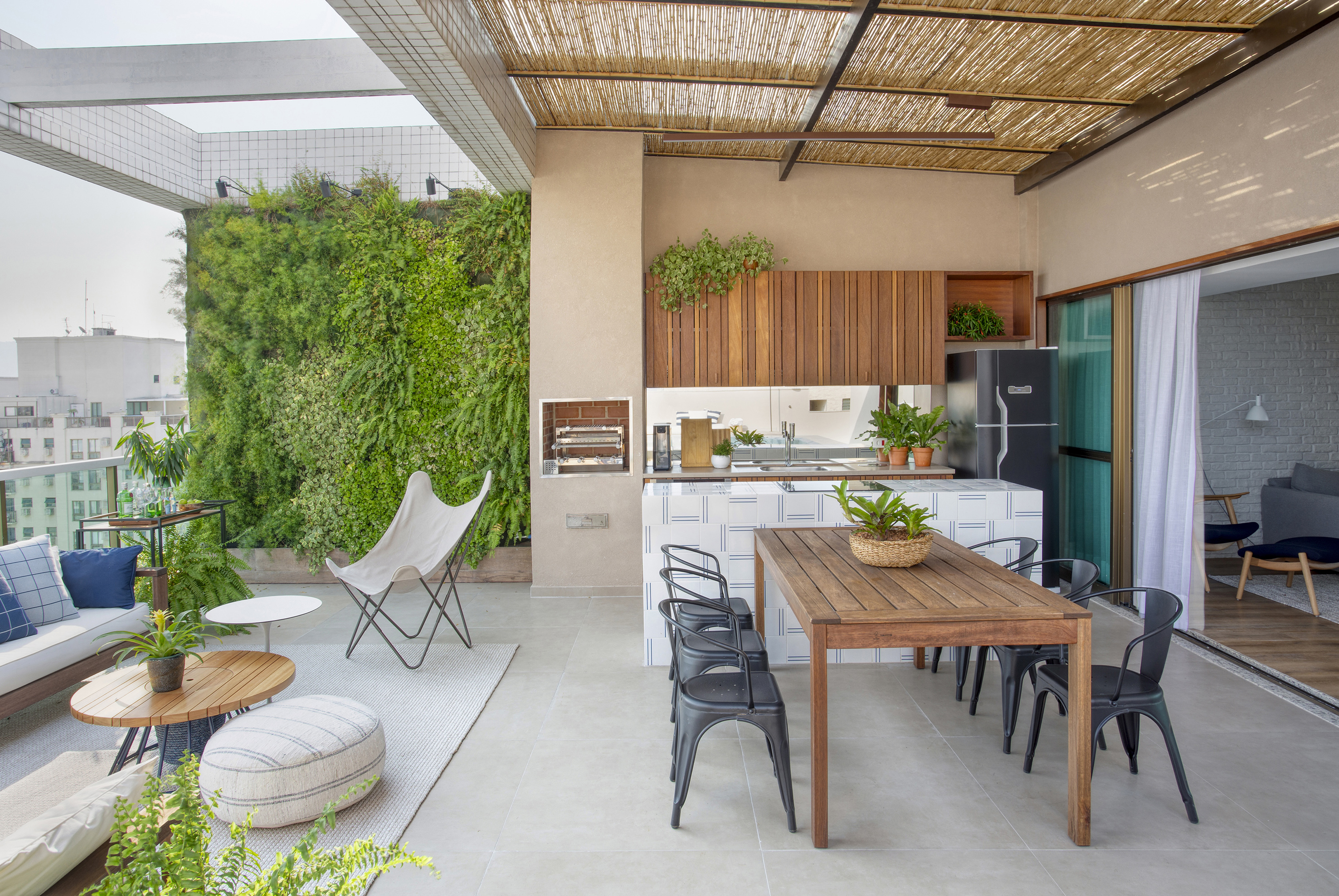 cobertura com fire pit