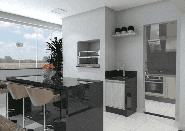 ilha com cooktop apartamento