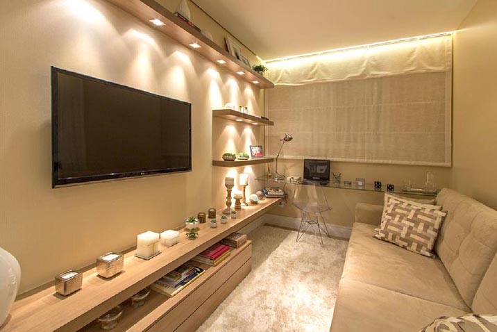 iluminação sala apartamento integrada