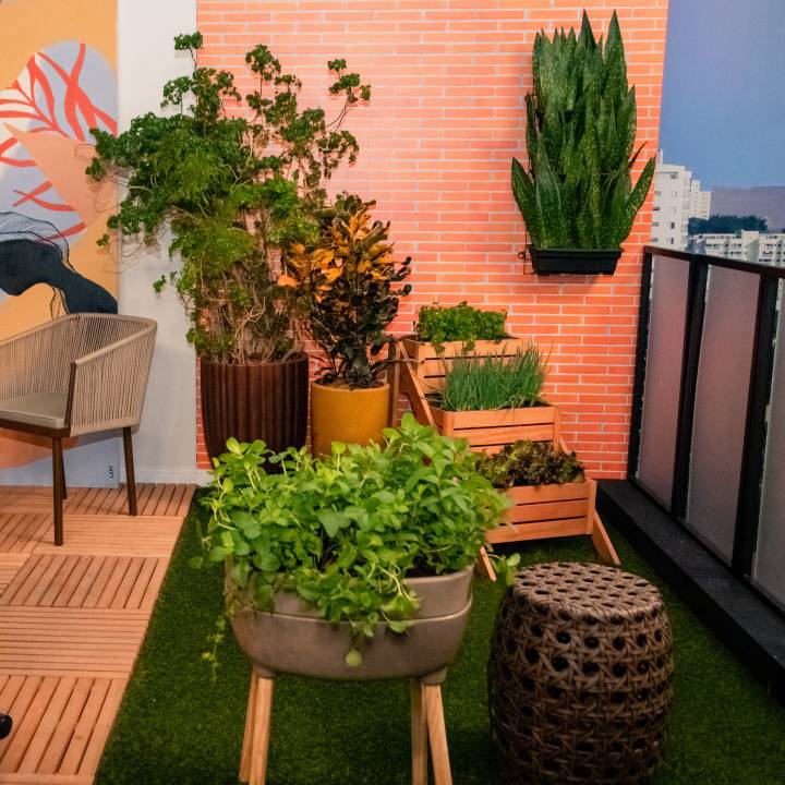 jardim na varanda pequeno