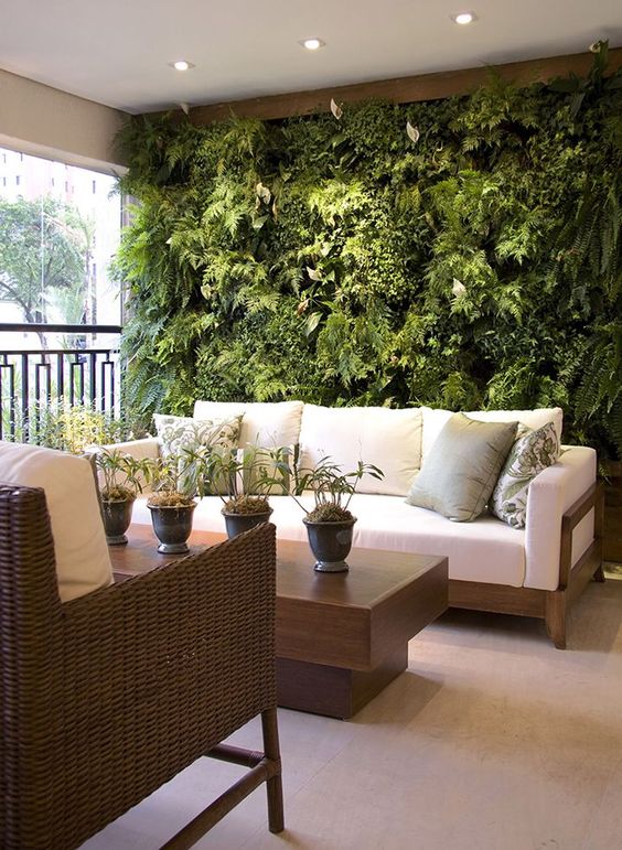 Jardim vertical apartamento com irrigação automática