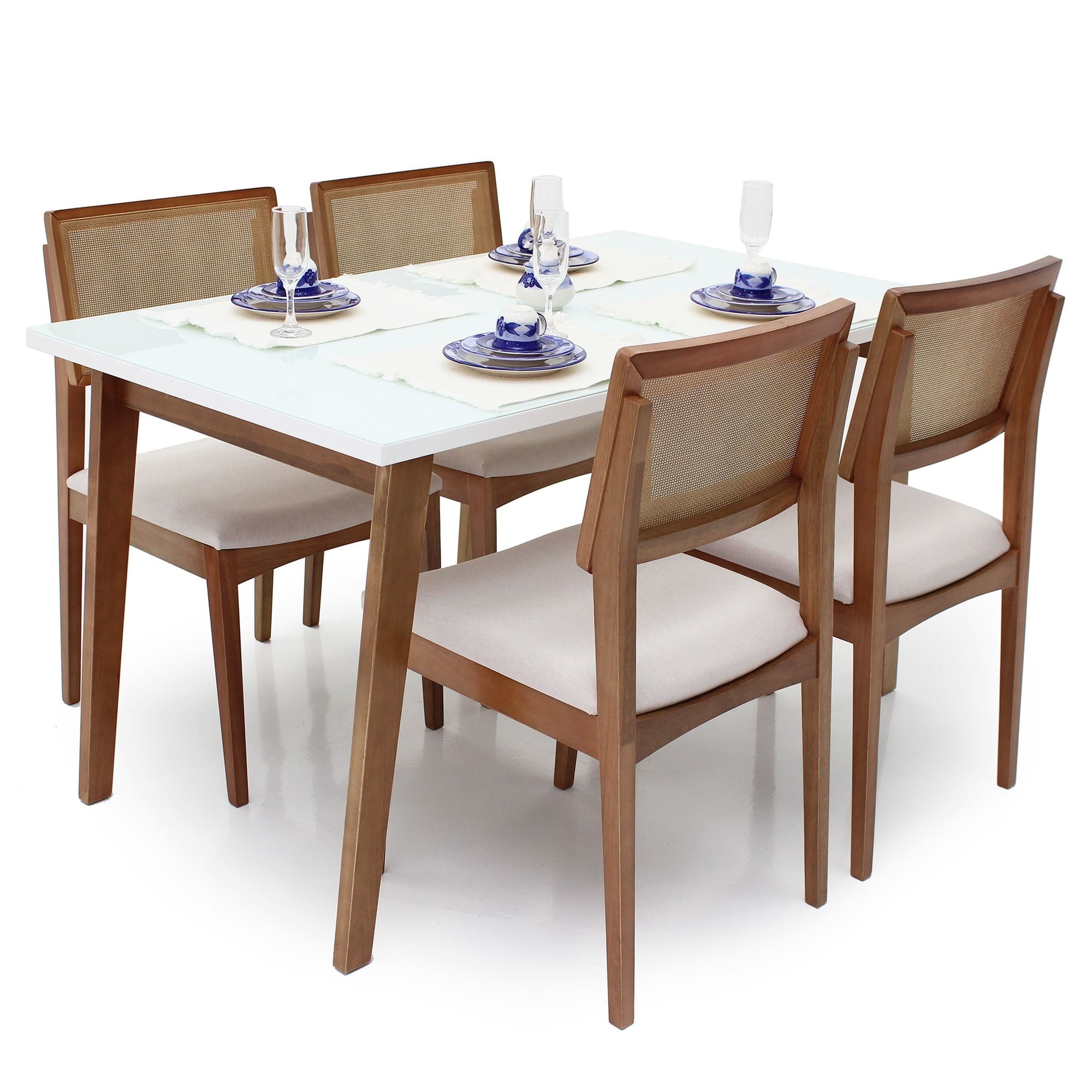 mesa 4 cadeiras com banco apartamento
