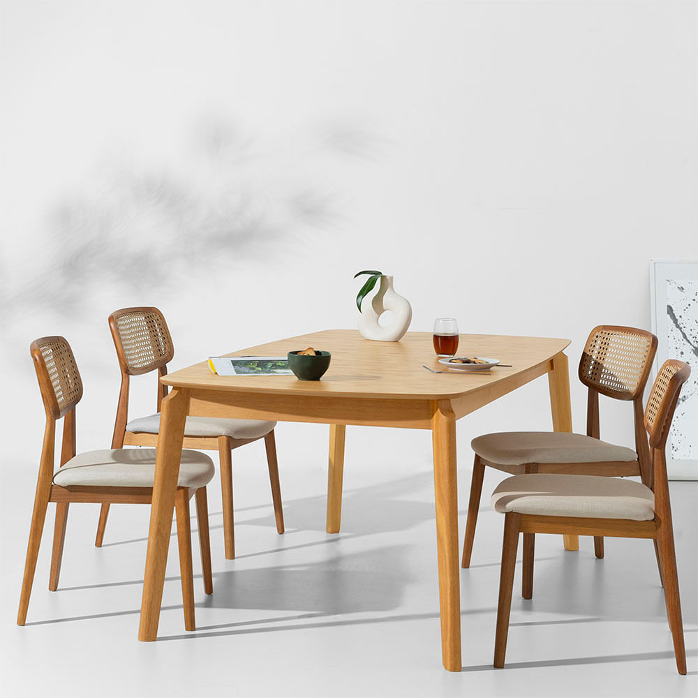 mesa 4 cadeiras minimalista