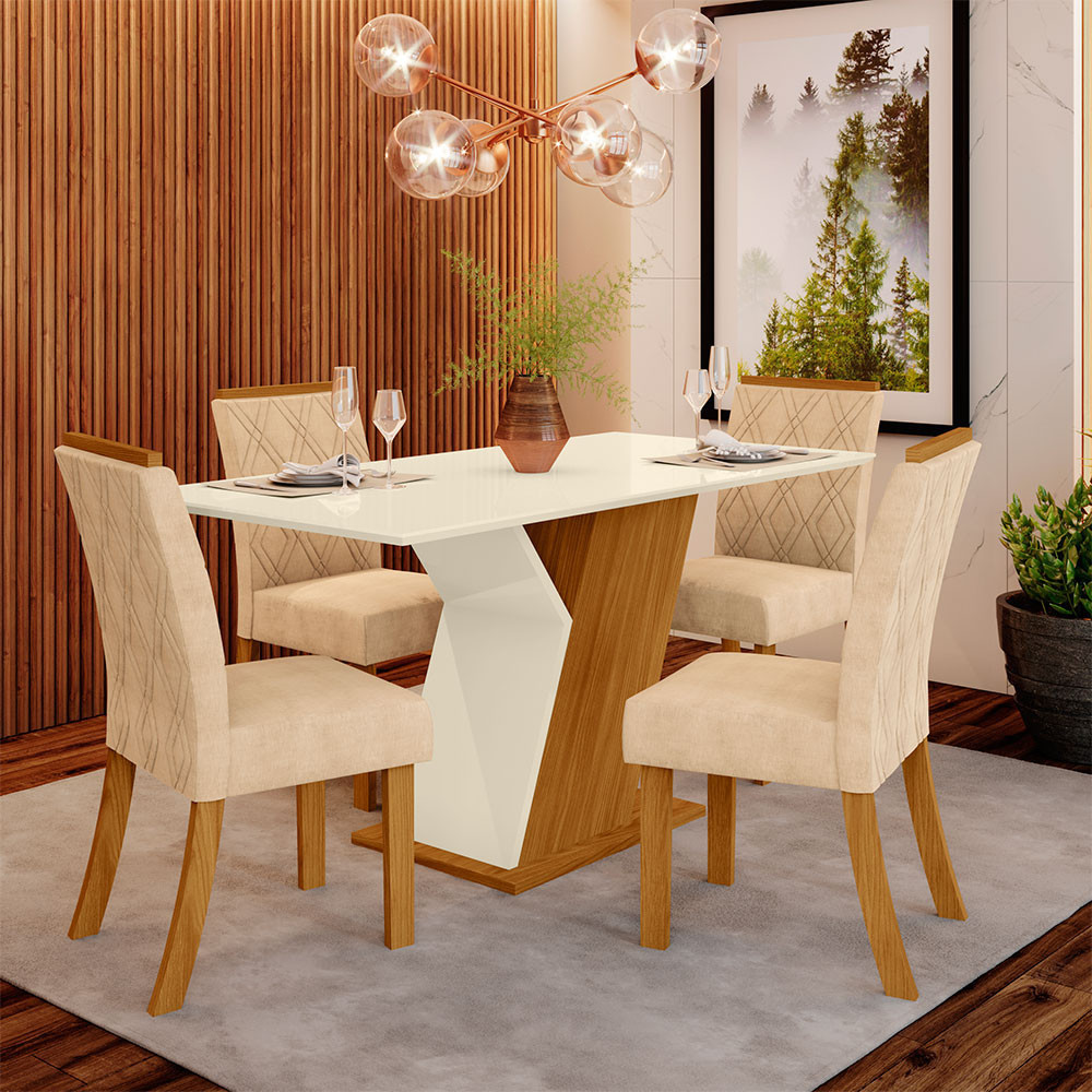 conjunto mesa vidro 4 cadeiras