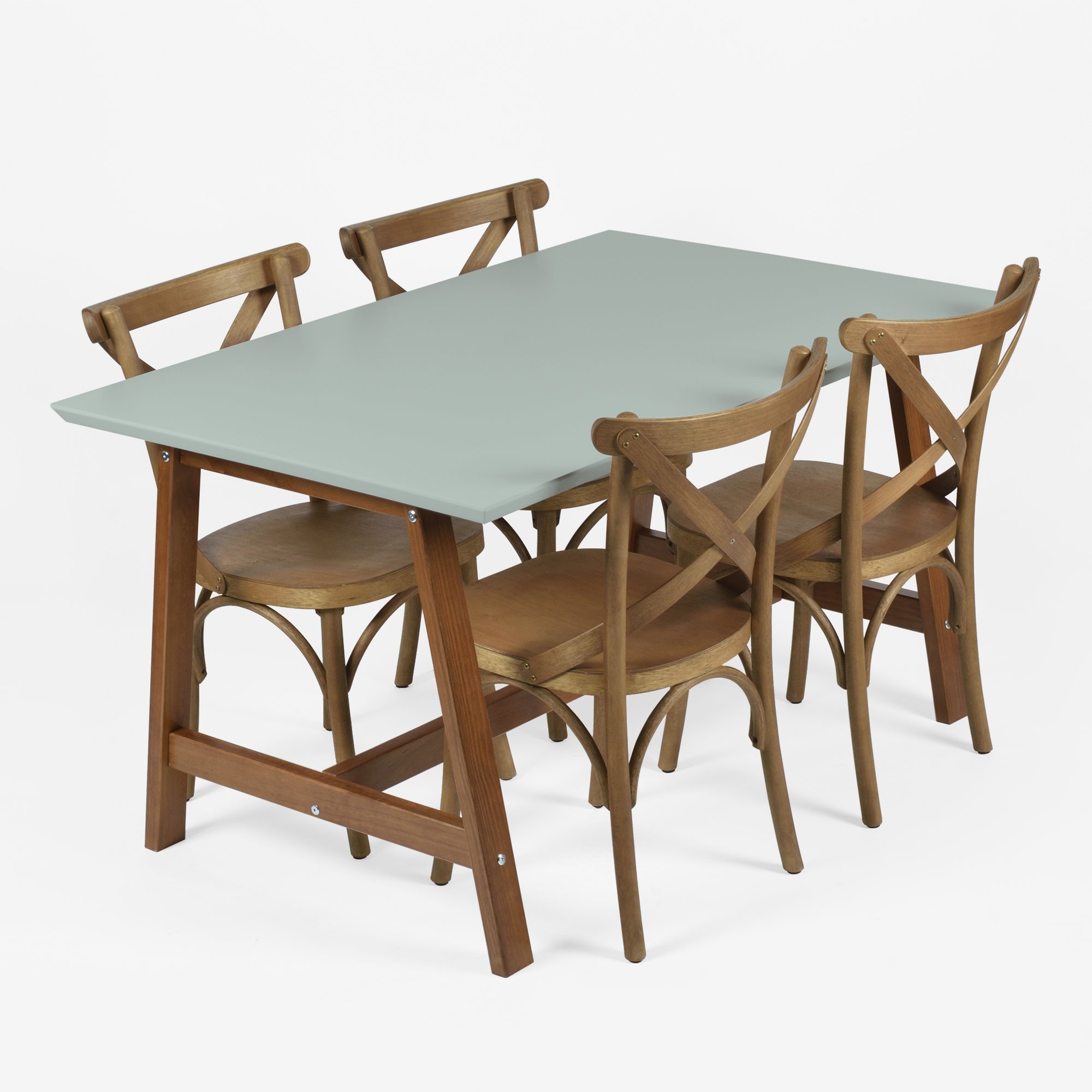 mesa 4 cadeiras com base pedestal