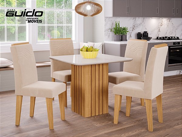 conjunto mesa 4 cadeiras encaixe apartamento