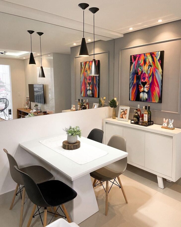 Mesa de jantar para apartamento clássico