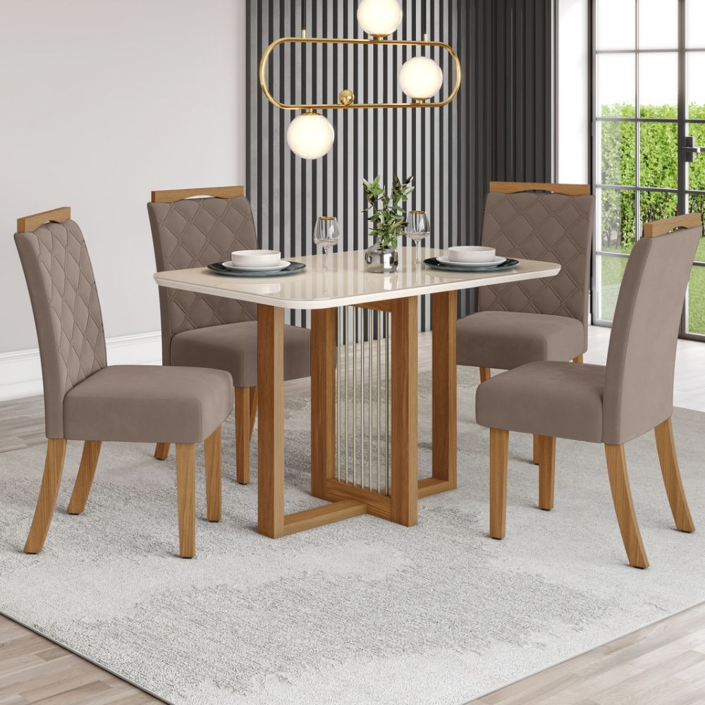 mesa de jantar 4 lugares madeira apartamento pequeno
