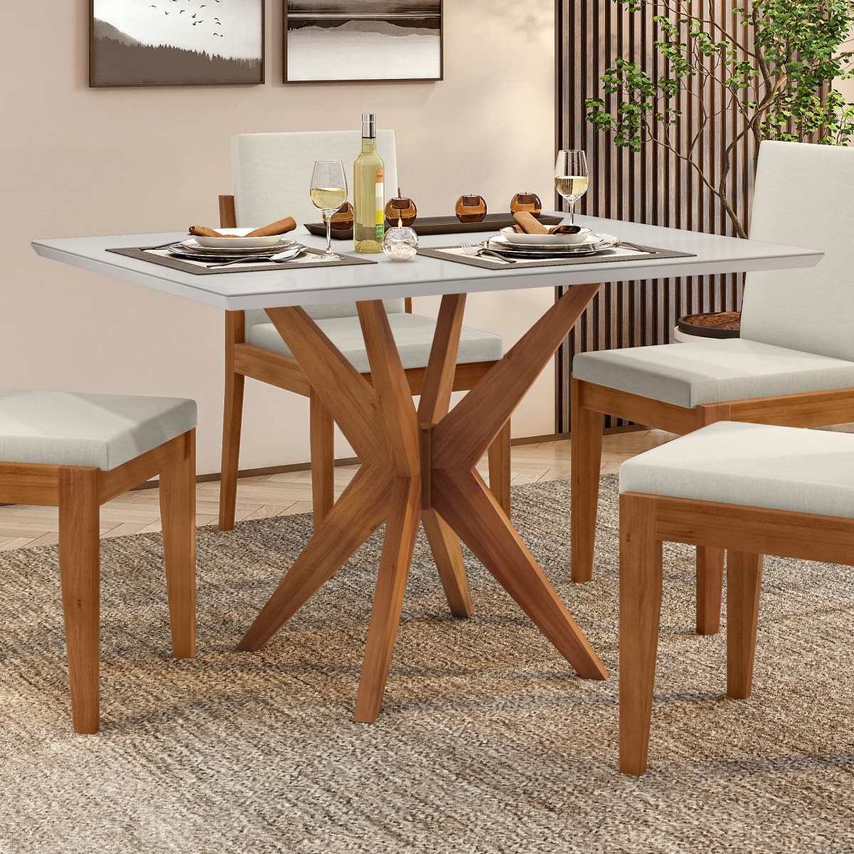 mesa de jantar 4 lugares madeira apartamento pequeno