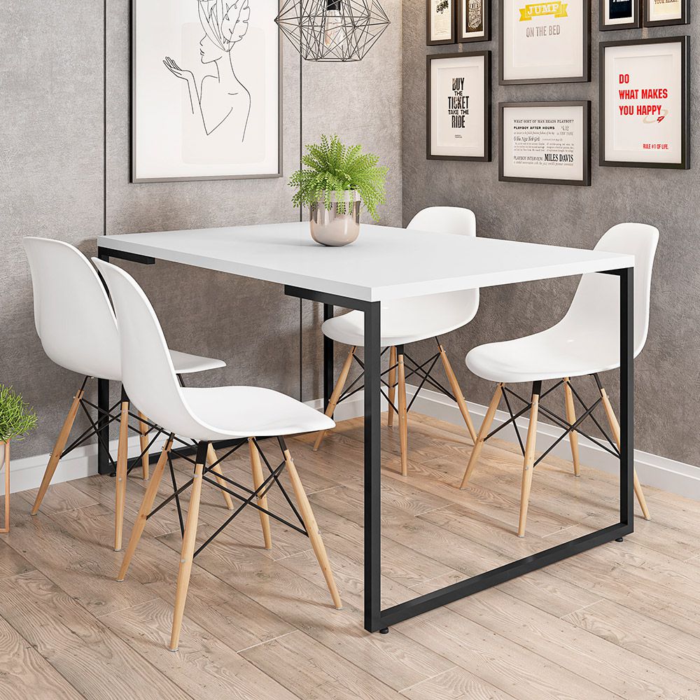 mesa de jantar 4 lugares 70cm apartamento pequeno