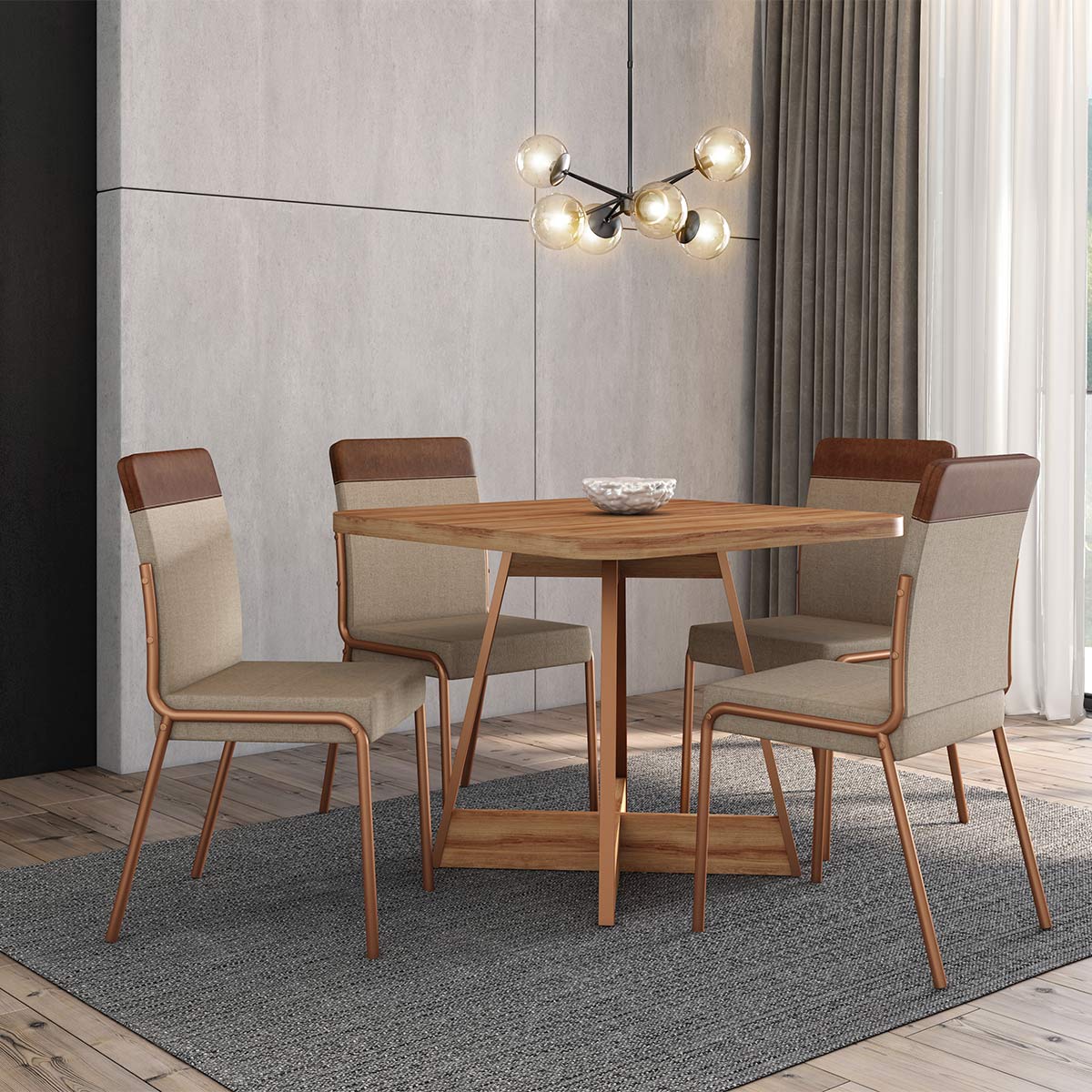 Mesa de jantar 70x70 apartamento pequeno