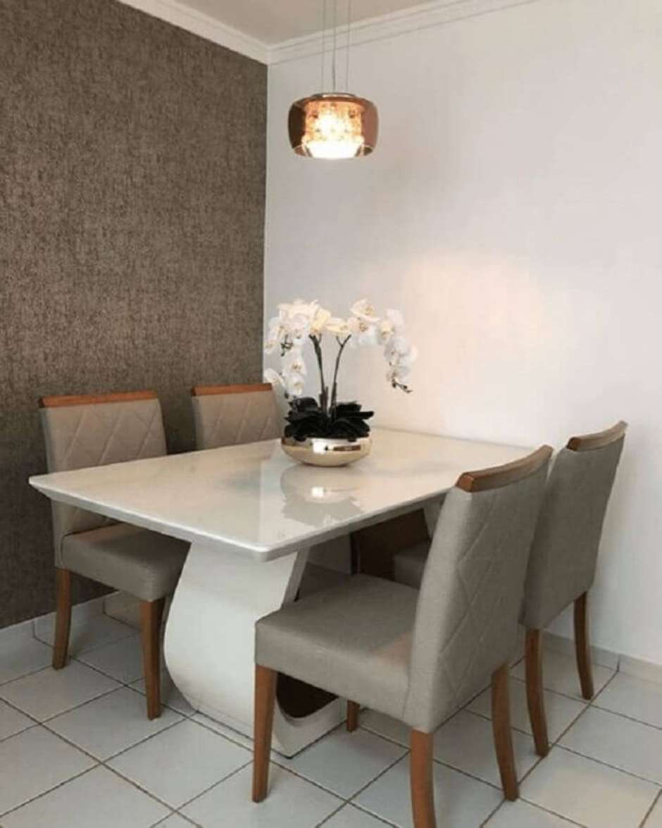Mesa jantar preta 4 lugares apartamento