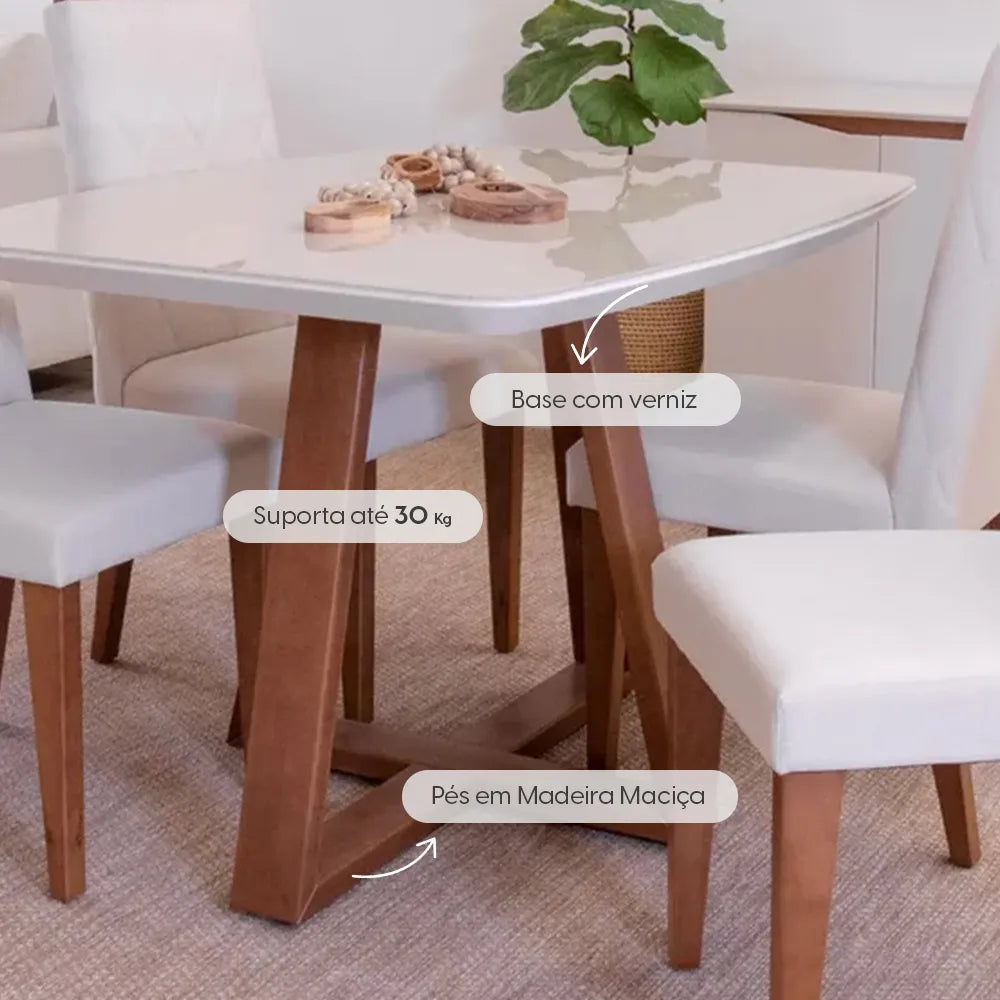 Mesa jantar redonda 4 lugares apartamento pequeno (alternativa)
