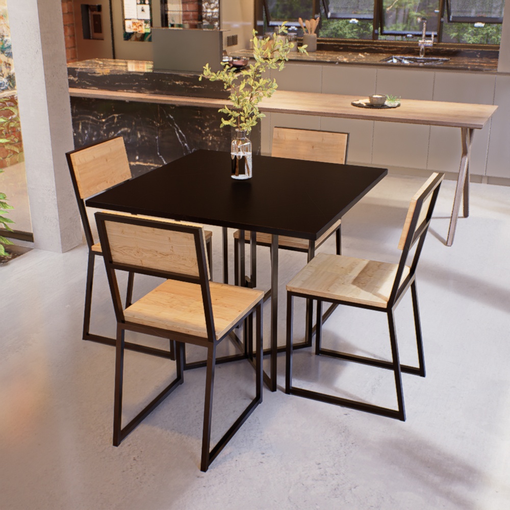 Mesa jantar retangular 4 lugares apartamento pequeno (alternativa)