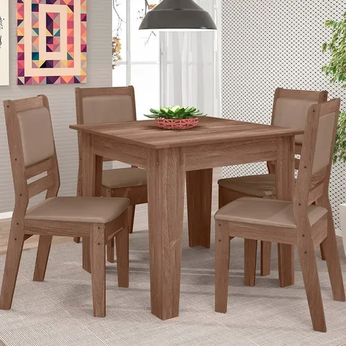 Mesa de jantar quadrada 4 lugares pequena