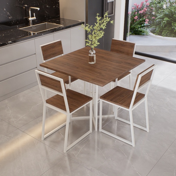 Mesa de jantar 80x80 apartamento pequeno