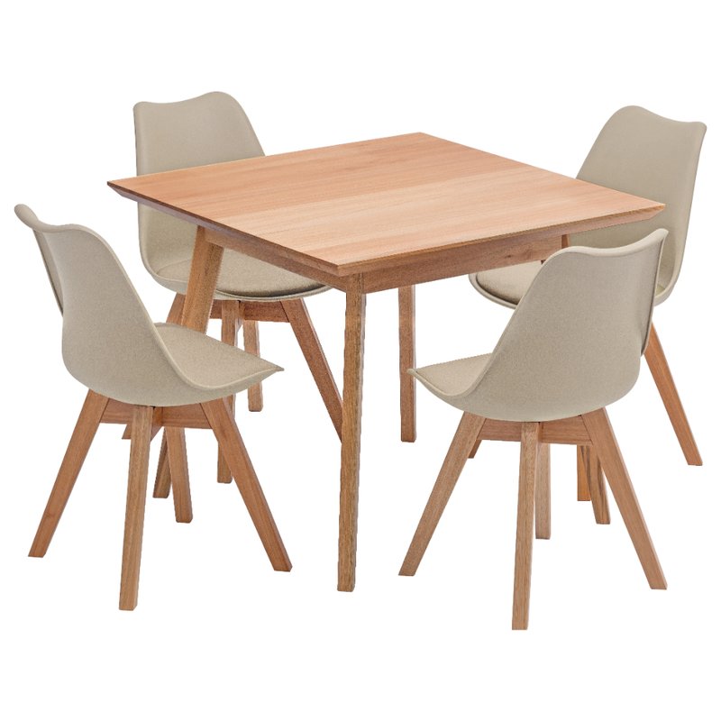 Mesa jantar quadrada pés de aço apartamento