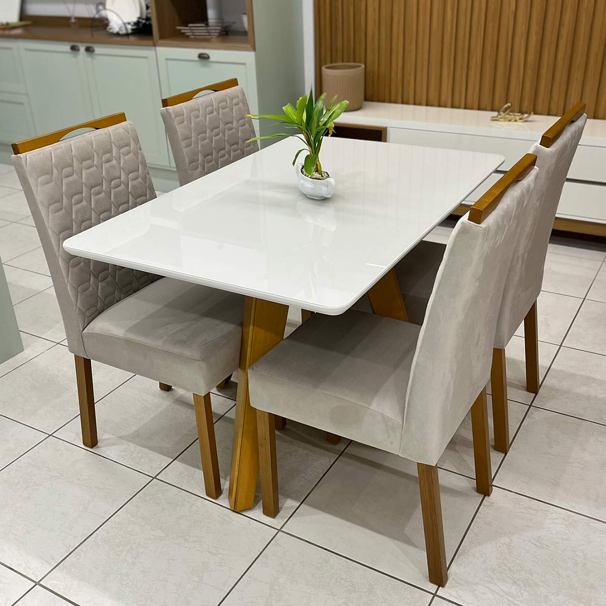 mesa de vidro 4 lugares apartamento pequeno