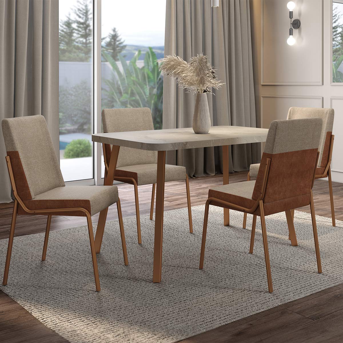 conjunto mesa 4 cadeiras para apartamento