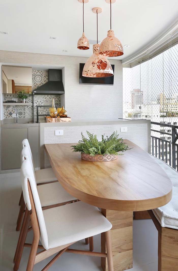 conjunto mesa varanda apartamento