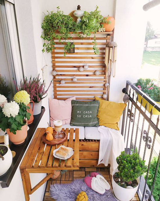 Mesa dobrável para varanda de apartamento