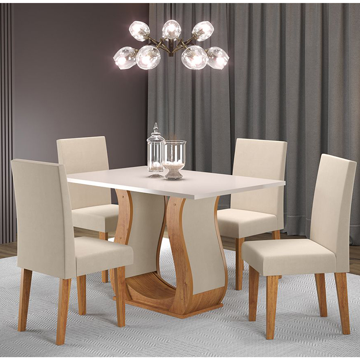 conjunto mesa 4 lugares apartamento