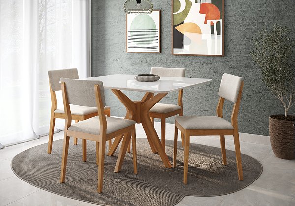 mesa compacta com 4 cadeiras
