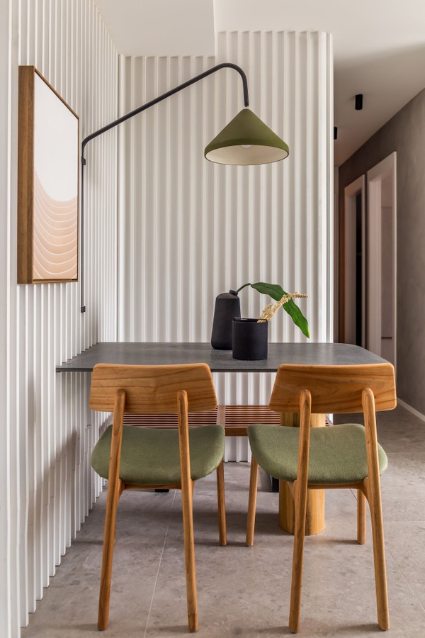 mesa planejada retangular apartamento