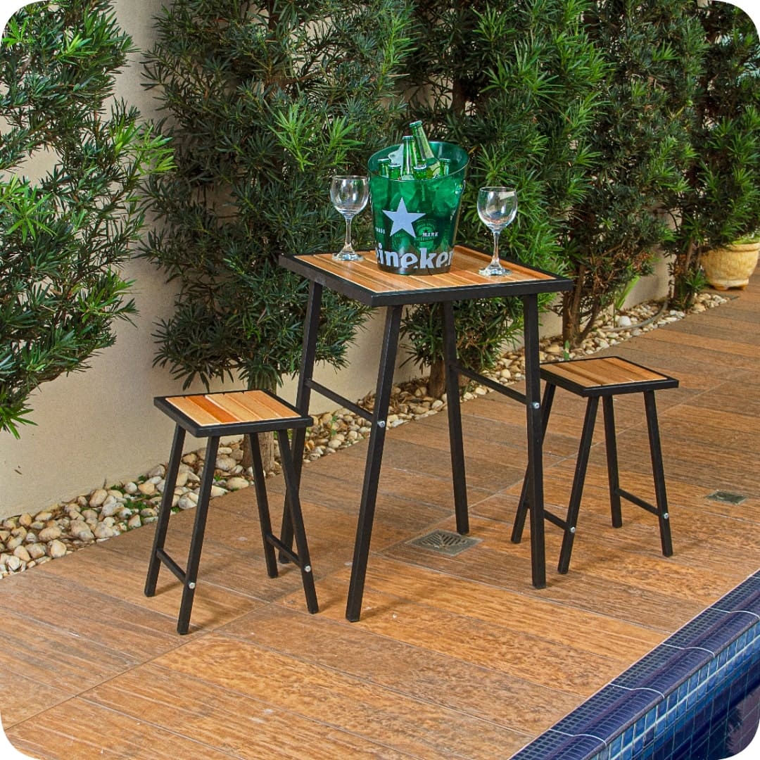 mesa para varanda gourmet pequena