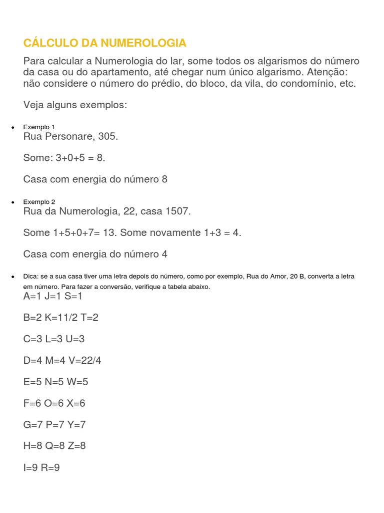numerologia apartamento 3