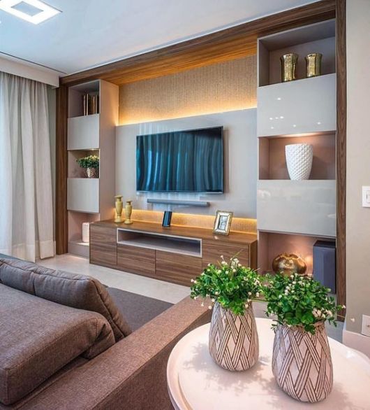 Painel ripado para sala de apartamento