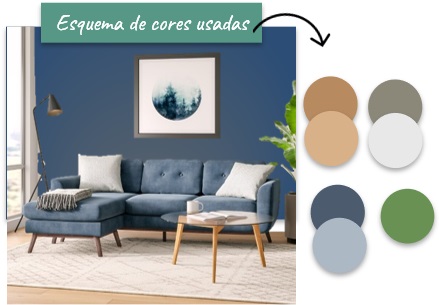paleta de cores sala de apartamento