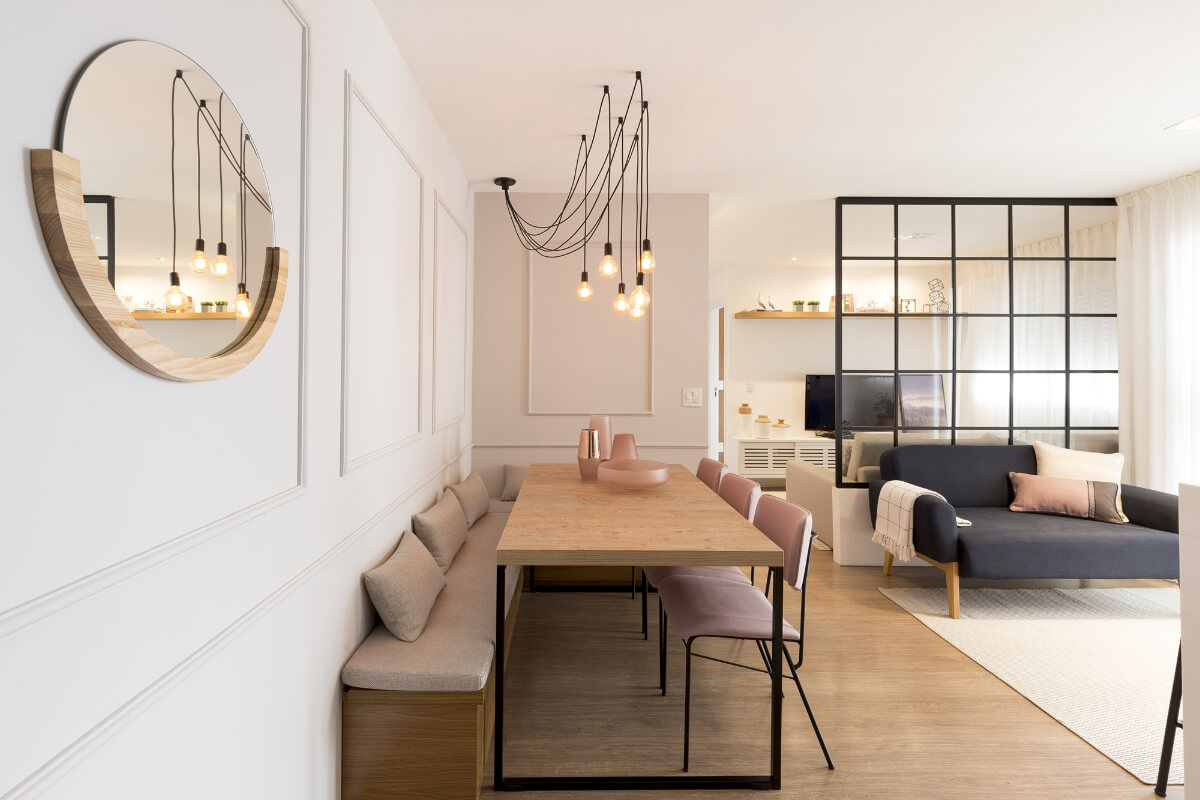 pendente sala de jantar apartamento branco