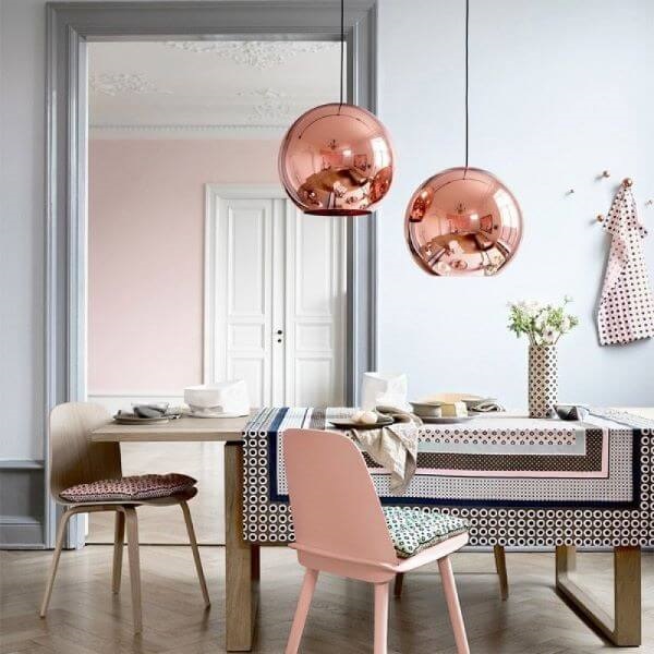 pendente sala de jantar apartamento aramado