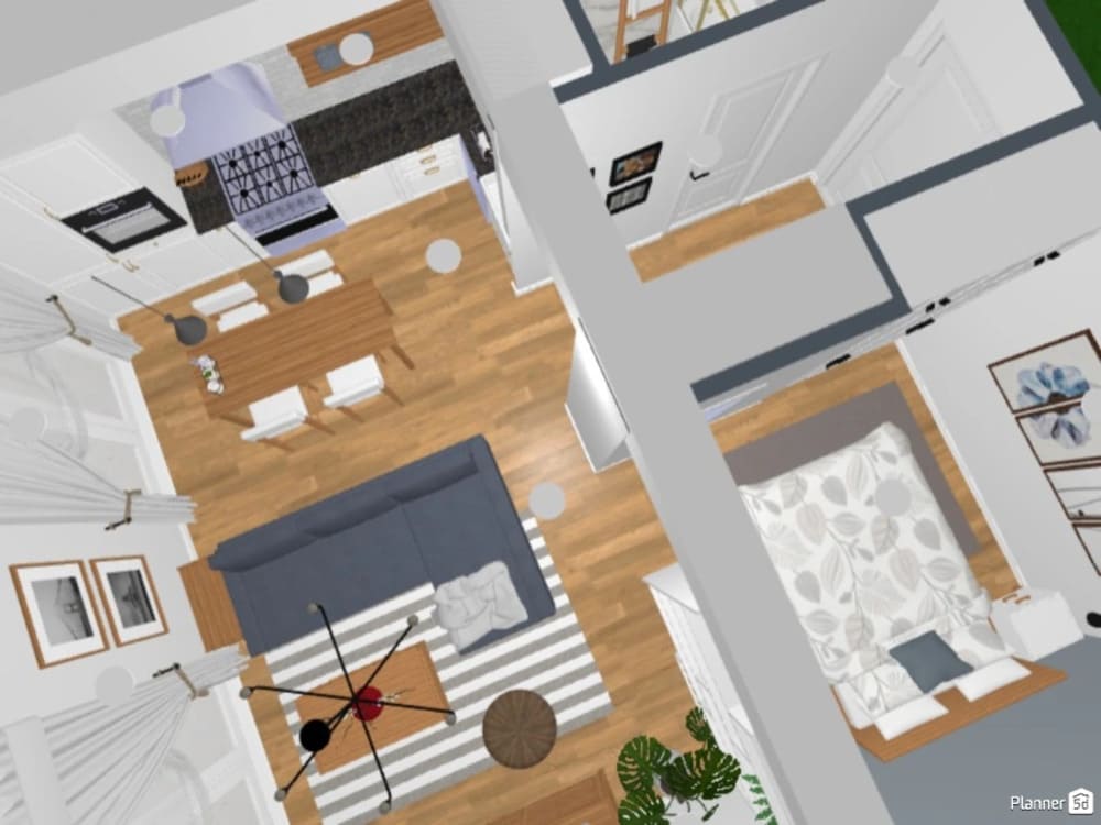 Planta apartamento 1 quarto em L